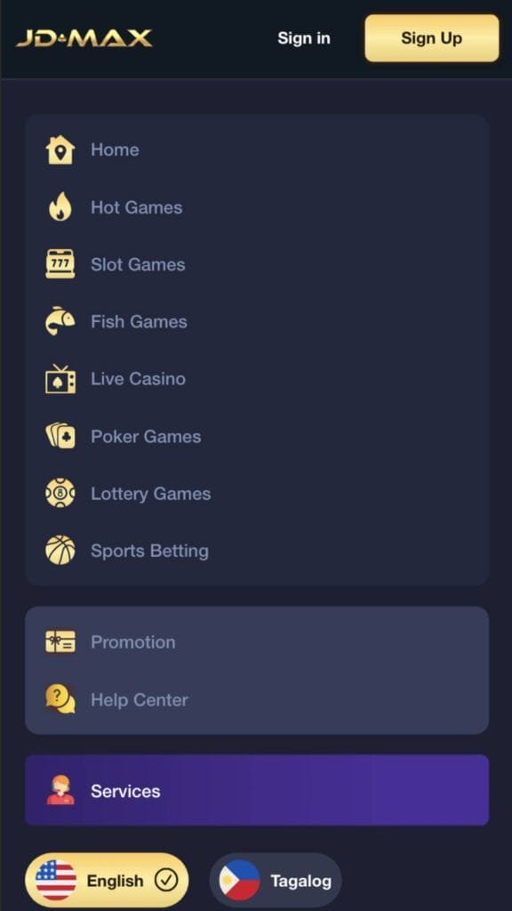 JDMAX (JDMAX88) Casino App Preview - Game Categories